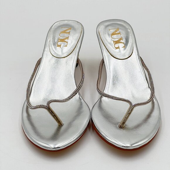 Silver Crystal Heel Sandals Casual Flip Flops Open Toe Daily Wearing Slipper - Picture 3 of 7